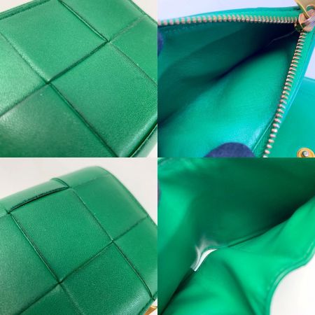  BOTTEGA VENETA ボッテガヴェネタ カセットマキシ イントレチャート P01651205P グリーン 2つ折り財布 レザー レディース ゴールド金具 袋有