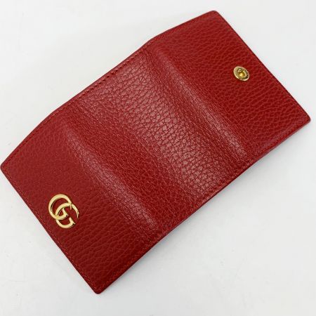  GUCCI グッチ プチマーモント レザー 456118 レッド キーケース キーホルダー