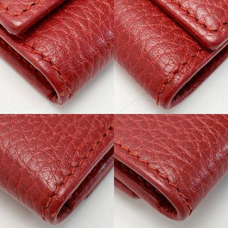  GUCCI グッチ プチマーモント レザー 456118 レッド キーケース キーホルダー