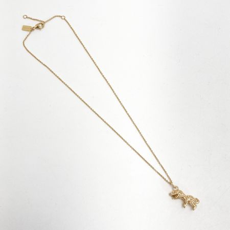  COACH コーチ パヴェ レキシー ネックレス ゴールド メッキ ラインストーン 恐竜