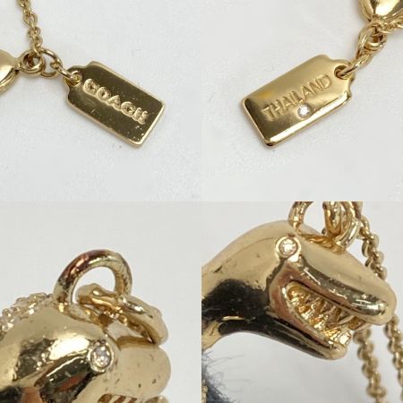  COACH コーチ パヴェ レキシー ネックレス ゴールド メッキ ラインストーン 恐竜