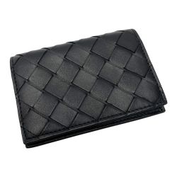 ☆☆ BOTTEGA VENETA ボッテガヴェネタ カーフ ブラック カードケース 名刺入れ 布袋有 Cランク