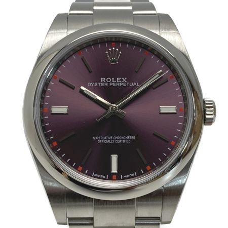 ROLEX ロレックス オイスターパーペチュアル 39 114300 レッドグレープ 自動巻き メンズ 腕時計 箱・ギャランティ有