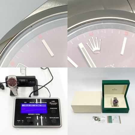  ROLEX ロレックス オイスターパーペチュアル 39 114300 レッドグレープ 自動巻き メンズ 腕時計 箱・ギャランティ有