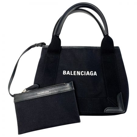  BALENCIAGA バレンシアガ ネイビーカバ XS 390346 ブラック 2WAYバッグ  レディース ショルダーストラップ・ポーチ有