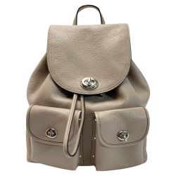 ☆☆ COACH コーチ レザー 37582 グレージュ バッグ リュック レディース Cランク