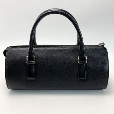  BURBERRY バーバリー レザー ブラック ミニボストンバッグ ドラム型 シルバー金具