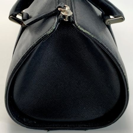  BURBERRY バーバリー レザー ブラック ミニボストンバッグ ドラム型 シルバー金具