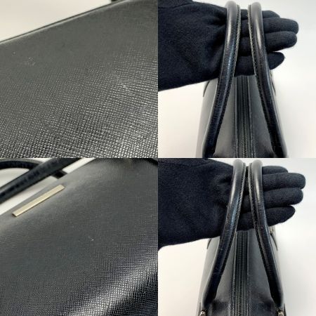  BURBERRY バーバリー レザー ブラック ミニボストンバッグ ドラム型 シルバー金具