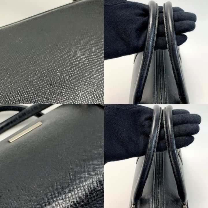 BURBERRY バーバリー レザー ブラック ミニボストンバッグ ドラム型