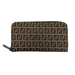 FENDI フェンディ レオパード ヒョウ 柄 ラウンドファスナー 長財布