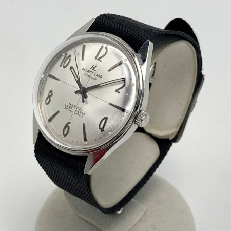  HELMUT LANG ヘルムートラング 替えベルト付き 手巻き メンズ 腕時計 6632-664744 シルバー 箱有