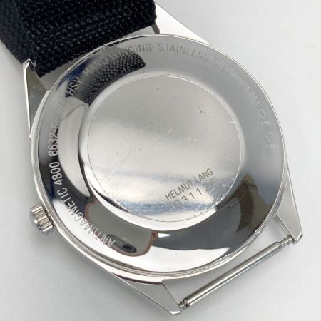  HELMUT LANG ヘルムートラング 替えベルト付き 手巻き メンズ 腕時計 6632-664744 シルバー 箱有