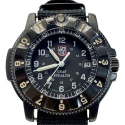 ☆☆ LUMINOX ルミノックス F-117ナイトフォーク ステンレス 3400 ブラック クォーツ メンズ 腕時計 箱有 Cランク