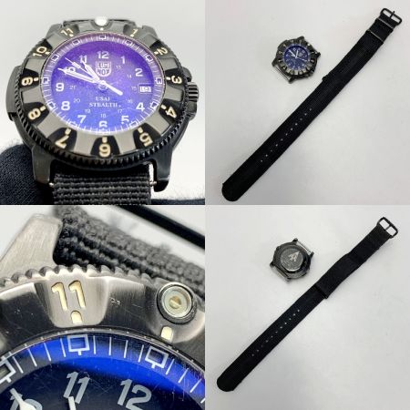  LUMINOX ルミノックス F-117ナイトフォーク ステンレス 3400 ブラック クォーツ メンズ 腕時計 箱有