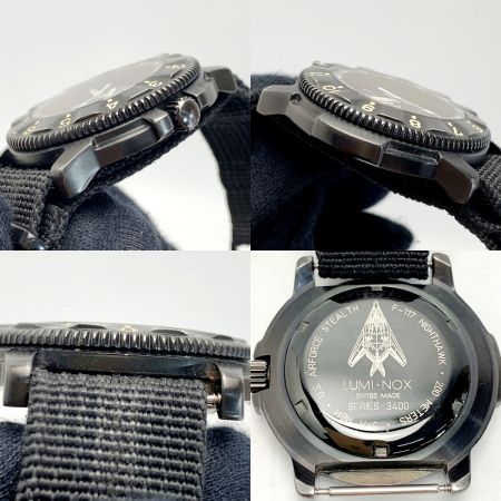  LUMINOX ルミノックス F-117ナイトフォーク ステンレス 3400 ブラック クォーツ メンズ 腕時計 箱有