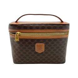 ☆☆ CELINE セリーヌ マカダム柄 MC96 メイクポーチ バニティバッグ  レディース Cランク