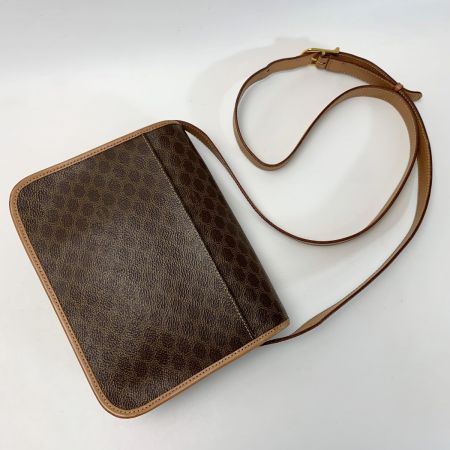  CELINE セリーヌ マカダム柄/サークル金具 M14 ブラウン ショルダーバッグ ストラップ調節可 レディース 