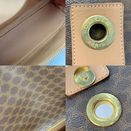  CELINE セリーヌ マカダム柄/サークル金具 M14 ブラウン ショルダーバッグ ストラップ調節可 レディース 