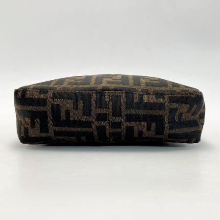  FENDI フェンディ ズッカ柄 ハンドバッグ ブラウン ミニバッグ ポーチ キャンバス×レザー