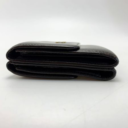  CHANEL シャネル レザー ブラウン Wホック財布 