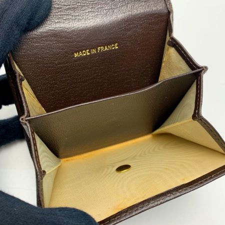  CHANEL シャネル レザー ブラウン Wホック財布 