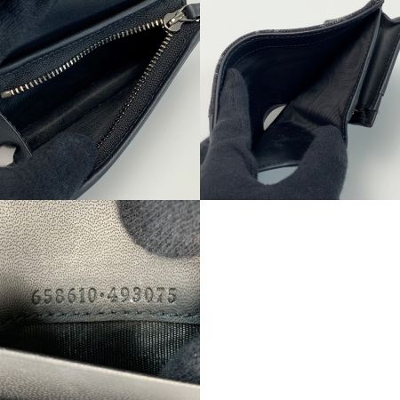  GUCCI グッチ マーモント 658610 2つ折り財布 レザー レディース シルバー金具