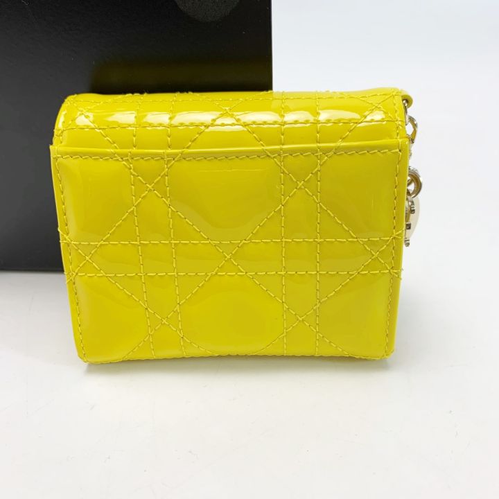 Christian Dior カナージュ Voyageur イエロー ほぼ未使用 Christian Dior クリスチャンディオール パテントレザー カナージュ