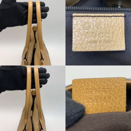  GUCCI グッチ バンブー レザー 339547 キャメル ショルダートートバッグ レディース