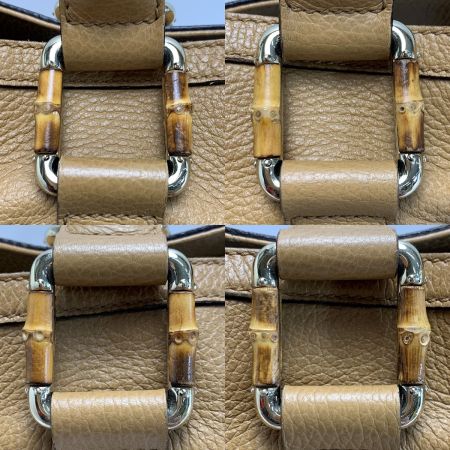  GUCCI グッチ バンブー レザー 339547 キャメル ショルダートートバッグ レディース