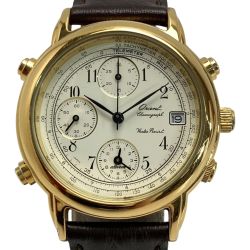 ☆☆ ORIENT オリエント クロノグラフ デイト HFAE03CS アイボリー クォーツ メンズ 腕時計 Bランク