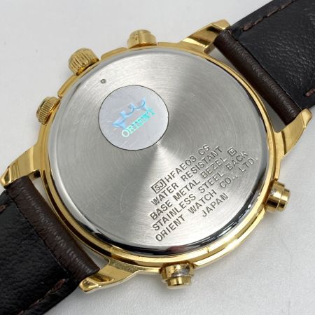  ORIENT オリエント クロノグラフ デイト HFAE03CS アイボリー クォーツ メンズ 腕時計