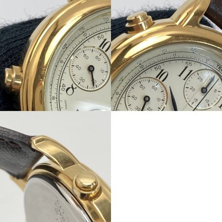  ORIENT オリエント クロノグラフ デイト HFAE03CS アイボリー クォーツ メンズ 腕時計