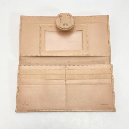  FENDI フェンディ ズッカ柄 Wホック 長財布 ブラウン×ピンク キャンバス/レザー