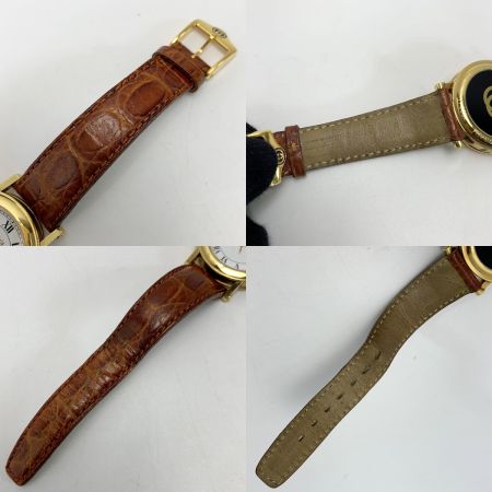  GUCCI グッチ クォーツ レザーベルト ゴールドケース 7200M メンズ腕時計