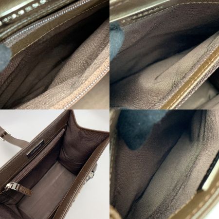  BURBERRY バーバリー キャンバス×レザー ノバチェック ブラウン ハンドバッグ レディース