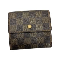 ☆☆ LOUIS VUITTON ルイヴィトン ダミエ ダミエ ポルトフォイユ・エリーズ N61654 ブラウン 2つ折り財布 レザー レディース Cランク