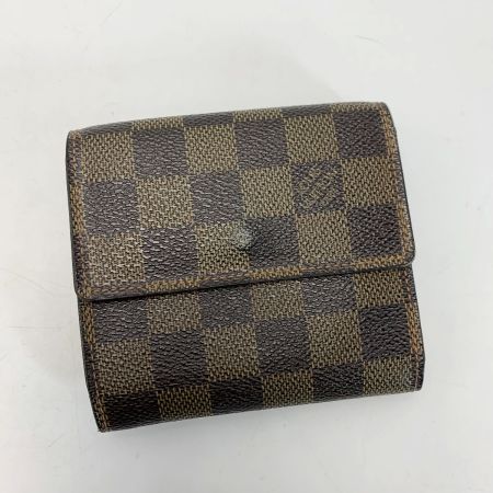  LOUIS VUITTON ルイヴィトン ダミエ ダミエ ポルトフォイユ・エリーズ N61654 ブラウン 2つ折り財布 レザー レディース