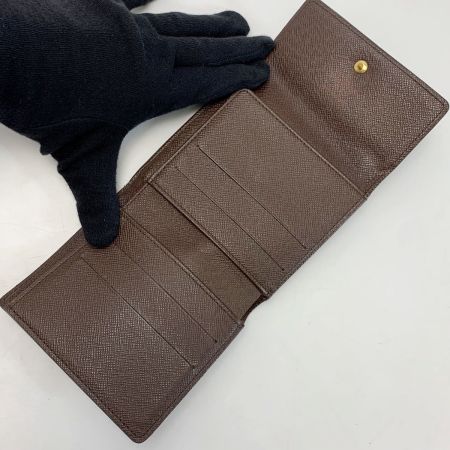  LOUIS VUITTON ルイヴィトン ダミエ ダミエ ポルトフォイユ・エリーズ N61654 ブラウン 2つ折り財布 レザー レディース