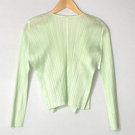 ISSEY MIYAKE イッセイミヤケ PLEATS PLEASE カーディガン 薄手  PP31JO143/3 黄緑 サイズ 3 レディース