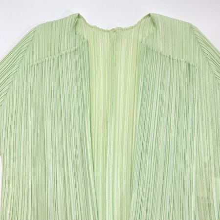  ISSEY MIYAKE イッセイミヤケ PLEATS PLEASE カーディガン 薄手  PP31JO143/3 黄緑 サイズ 3 レディース