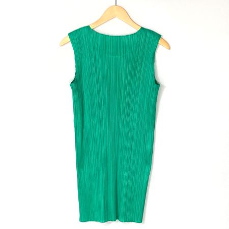  ISSEY MIYAKE イッセイミヤケ PLEATS PLEASE ノースリーブワンピース PP31JT144 グリーン サイズ 3 レディース