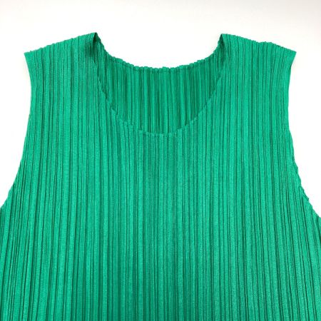  ISSEY MIYAKE イッセイミヤケ PLEATS PLEASE ノースリーブワンピース PP31JT144 グリーン サイズ 3 レディース