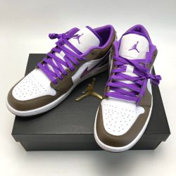 ☆☆ NIKE ナイキ AIR JORDAN 1 LOW スニーカー 553558-215 ホワイト×ブラウン 30cm メンズ 箱付き Sランク