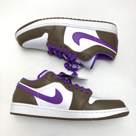  NIKE ナイキ AIR JORDAN 1 LOW スニーカー 553558-215 ホワイト×ブラウン 30cm メンズ 箱付き