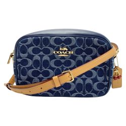 ☆☆ COACH コーチ ショルダーバッグ  チェリーチャーム CAA74 ブルー デニム レディース  Bランク