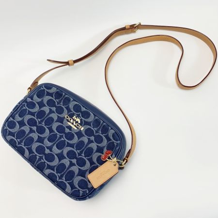  COACH コーチ ショルダーバッグ  チェリーチャーム CAA74 ブルー デニム レディース 