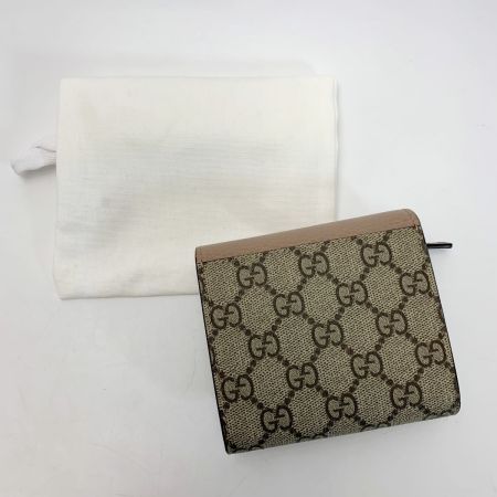  GUCCI グッチ レザー GGスプリーム 598587 ベージュ 2つ折り財布 袋有