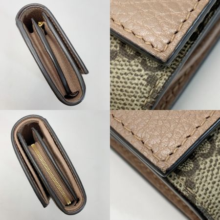  GUCCI グッチ レザー GGスプリーム 598587 ベージュ 2つ折り財布 袋有