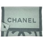 CHANEL シャネル ストール ブラック系 ギンガムチェック ウール